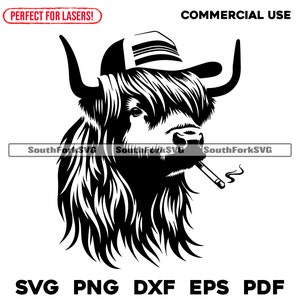 Cappello da camionista Highland Cow Mullet svg png dxf eps pdf / grafica vettoriale design taglio stampa dye sub laser incisione cnc file digitali uso commerciale