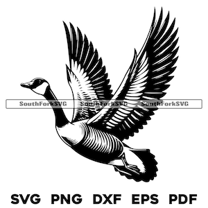 Flying Canadian Goose svg png dxf eps pdf | vector graphic design cut print dye sub laser engrave cnc digital files commercial use