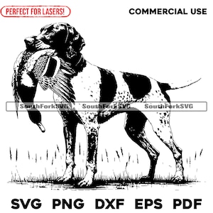 Fichiers de gravure laser de canard pointeur allemand à poil court svg png dxf eps pdf | Conception graphique de vecteur utilisation commerciale numérique de la teinture d'impression sous cnc