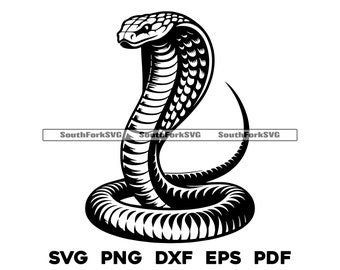 Cobra Snake Design | svg png dxf eps pdf | vector graphic cut file laser clip art | instant digital download commercial use