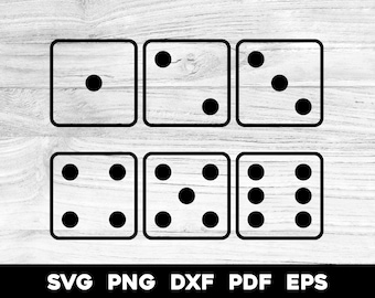 Würfelgesichter Set 1 Transparent | svg png dxf eps pdf | Vektorgrafik Design Cut Print Dye sub Laser gravieren Digitale Dateien Kommerzielle Nutzung