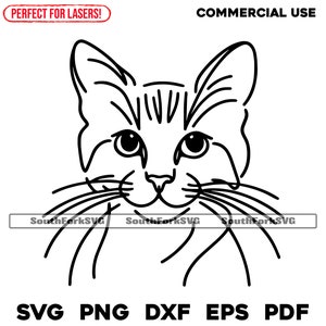 Arte lineal minimalista de gato pelirrojo / svg png dxf eps pdf / archivo de corte gráfico vectorial clip art láser / descarga digital instantánea para uso comercial