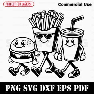 Fast Food Friends svg png dxf pdf eps | vector graphic design cut print dye sub laser engrave digital files commerial use