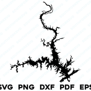 Lake Harding Georgia Mappa Forma Silhouette svg png dxf pdf eps grafica vettoriale design taglio incisione laser file immagine barca lago casa