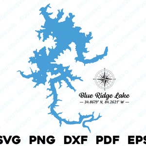 Blue Ridge Lake Georgia Silhouette Form svg png dxf pdf eps Vektorgrafik