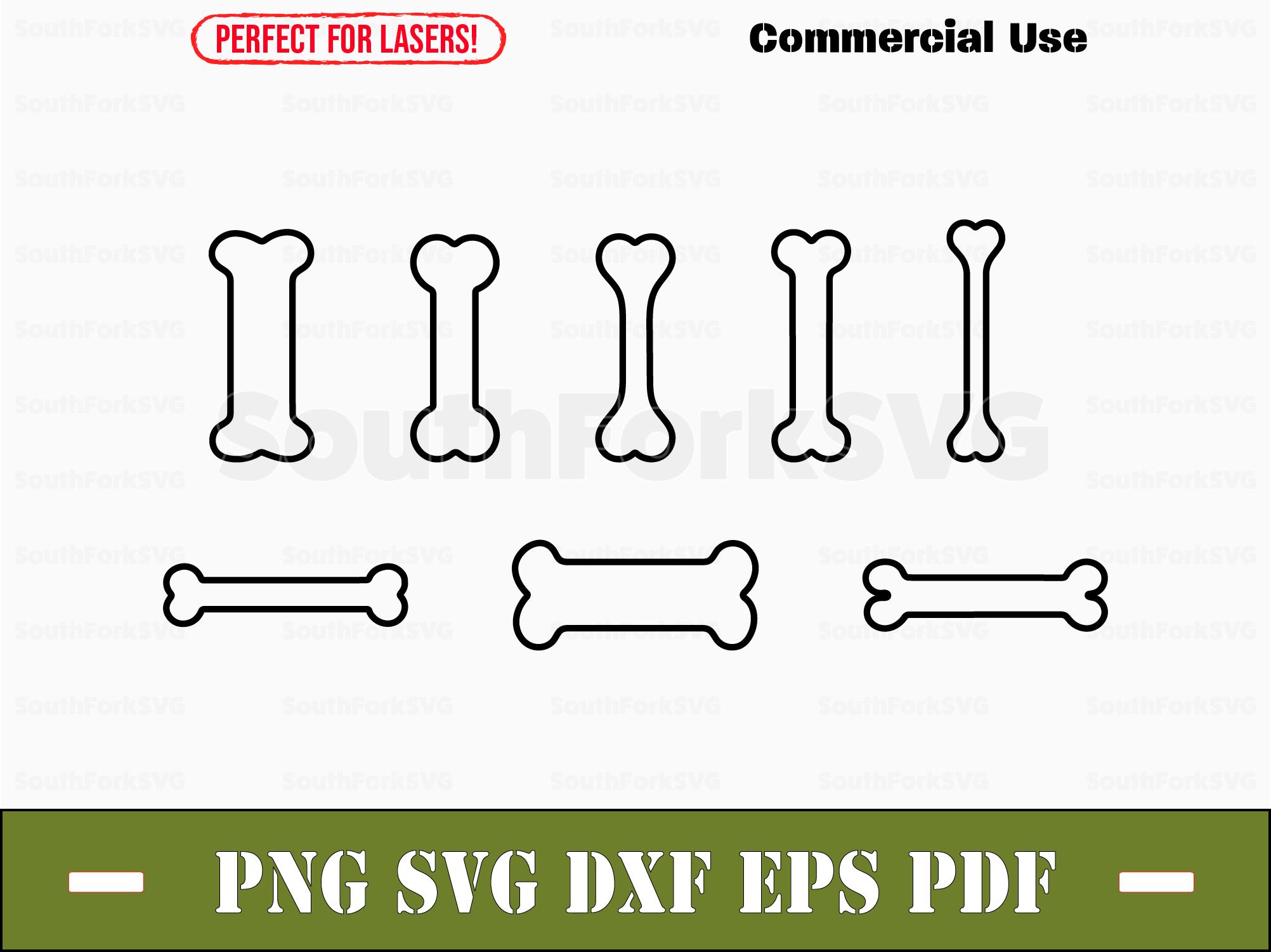 Simple Bones Outlines Digital Bundle Svg Png Dxf Eps Pdf | Vector ...
