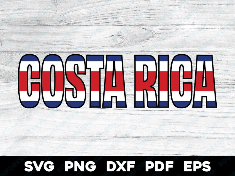 Costa Rica National Flag Word | Svg Png Dxf Eps Pdf | Vector Graphic ...