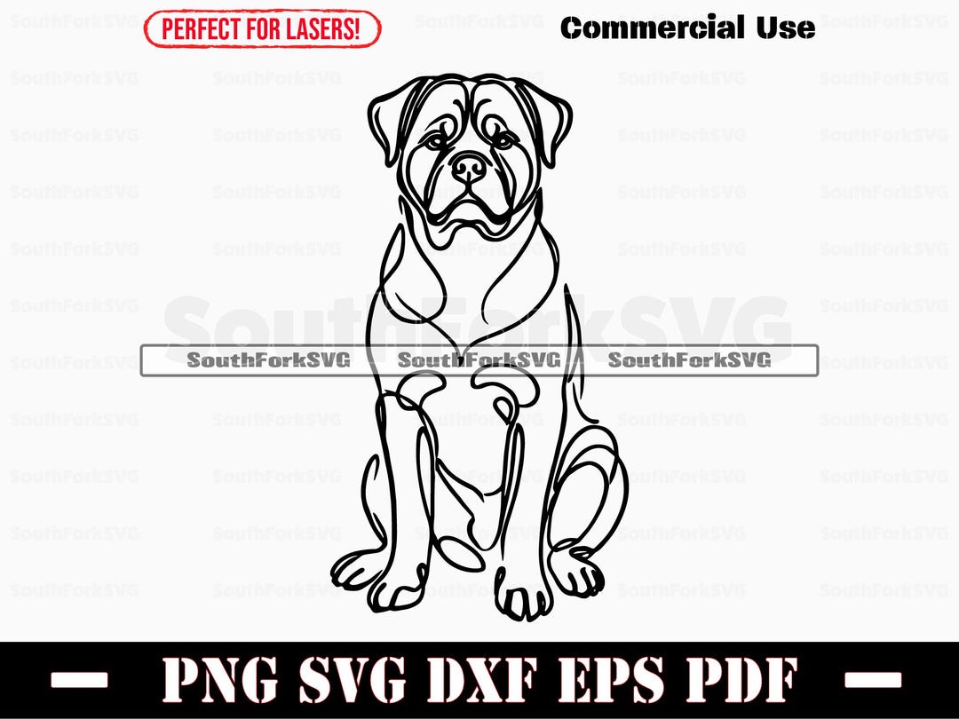 Rottweiler Minimal Line Art Svg Png Dxf Eps Pdf | Vector Graphic Cut ...
