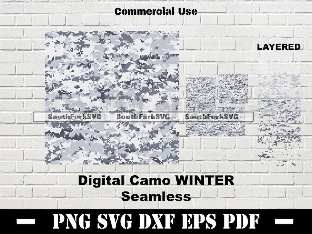 Winter Digital Camo 4 Color Seamless Pattern | Svg Png Dxf Eps Pdf ...