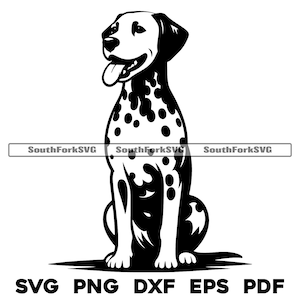 Dalmatiner Hund sitzend Design | svg png dxf eps pdf | Vektorgrafik Datei Laser Clip Art schneiden | sofortiger digitaler Download kommerzielle Nutzung