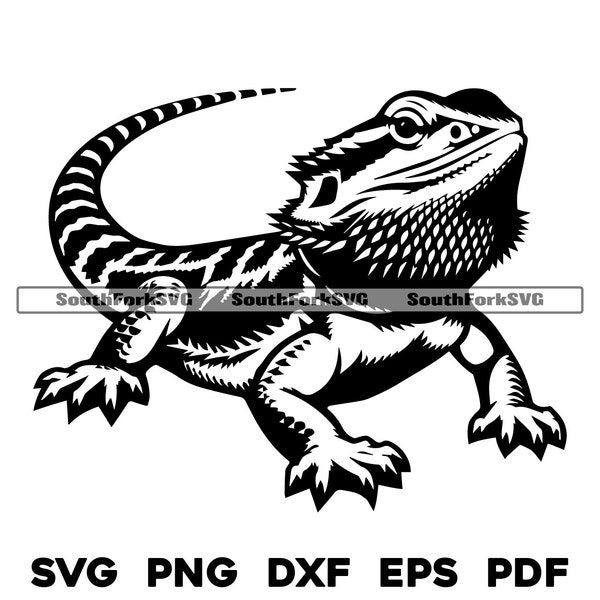 Bearded Dragon Design | svg png dxf eps pdf | vector graphic cut file laser clip art | instant digital download commercial use