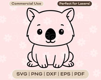 Wombat Cute Baby Australian Animal svg png dxf eps pdf | vector graphic design cut print dye sub laser engrave files commercial use