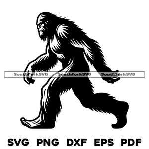 Sasquatch, Bigfoot Walking Design / svg png dxf eps pdf / diseño gráfico vectorial corte impresión láser grabar archivos digitales uso comercial