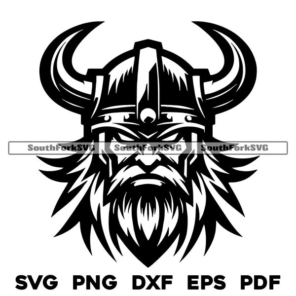 Viking Head Middle High School Sports Team Mascot  | svg png dxf eps pdf | vector graphics design cut print dye sub laser digital files