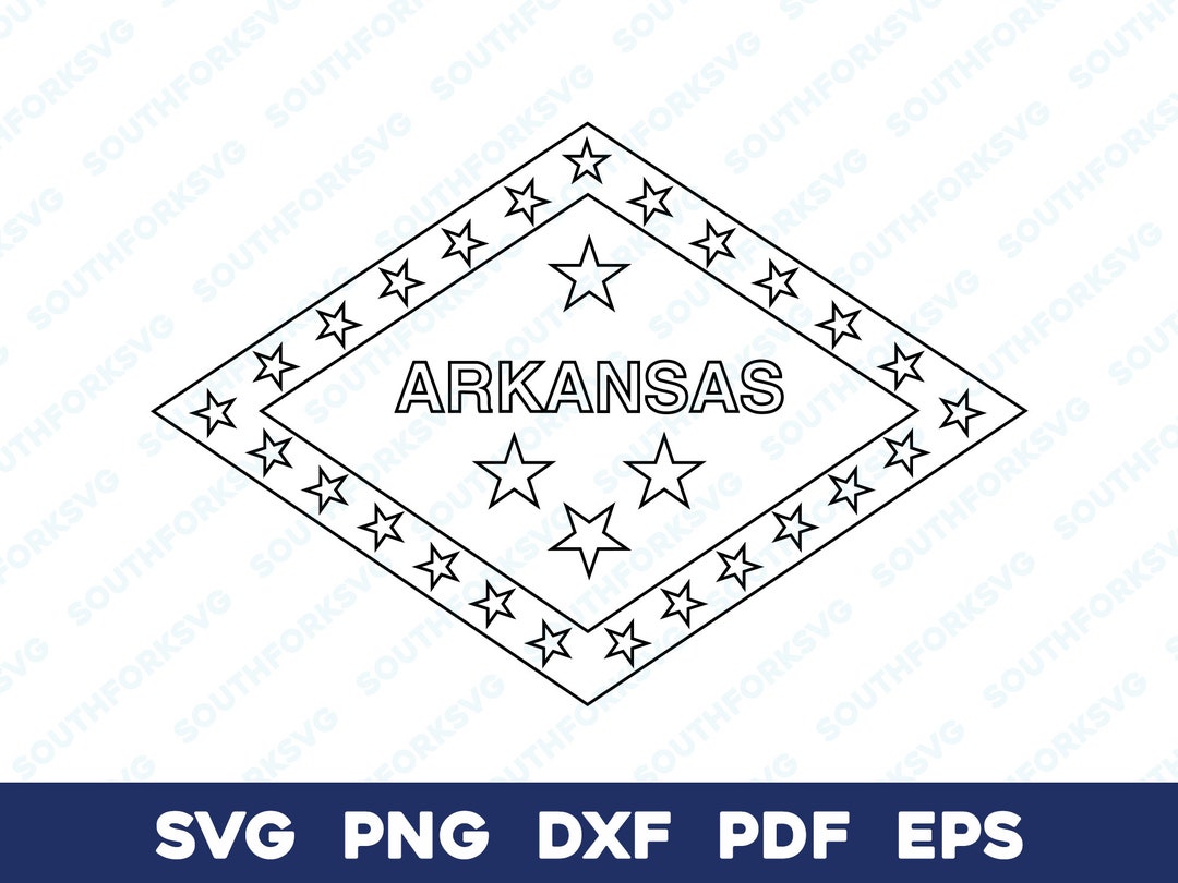 Arkansas State Flag Diamond Transparent Outline Svg Png Dxf Eps Pdf ...
