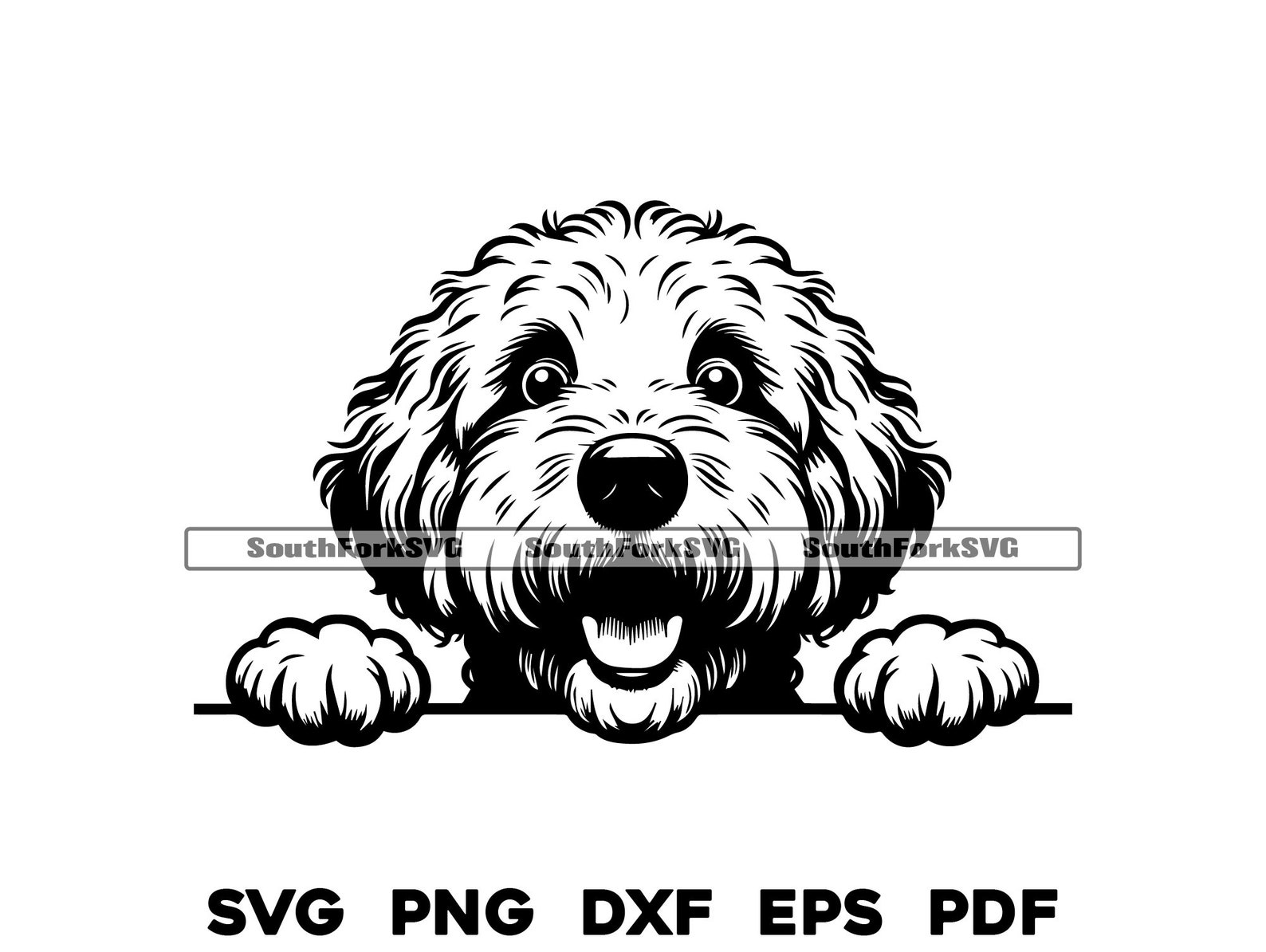 Peeking Goldendoodle Dog Svg Png Dxf Eps Pdf | Vector Graphic Cut File ...