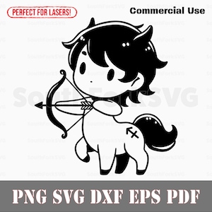 Schütze Süß Chibi Sternzeichen svg png dxf pdf eps | Vektorgrafik Design Cut Print Dye sub Laser File Kommerzielle Nutzung