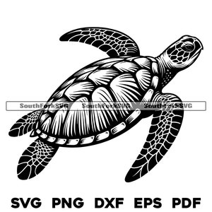 Diseño de tortugas marinas 1 / svg png dxf eps pdf / diseño gráfico vectorial corte impresión tinte sub láser archivos digitales uso comercial