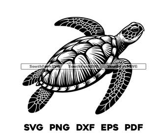 Sea Turtle Design 1 | svg png dxf eps pdf | vector graphic design cut print dye sub laser digital files commercial use