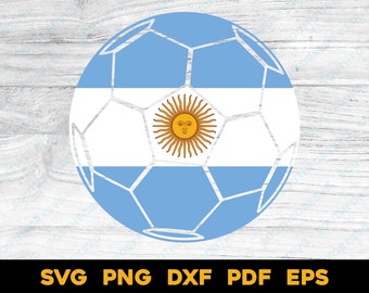 Argentina Country Flag Soccer Ball Design 1 | svg png dxf pdf eps | vector graphic design cut print dye sub laser engrave digital files