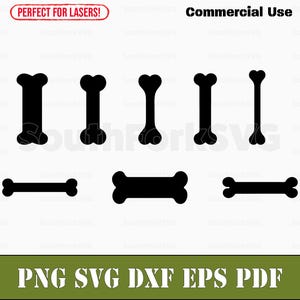 Simple Dog Bones Silhouettes Bundle svg png dxf pdf eps | transparent vector graphic cut print dye sub laser digital files commercial use