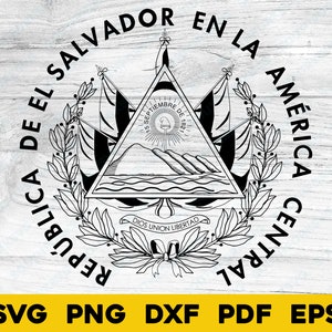 El Salvador Bandera Nacional Cresta Transparente svg png dxf pdf eps vector diseño gráfico archivo digital Centroamérica país república de viajes