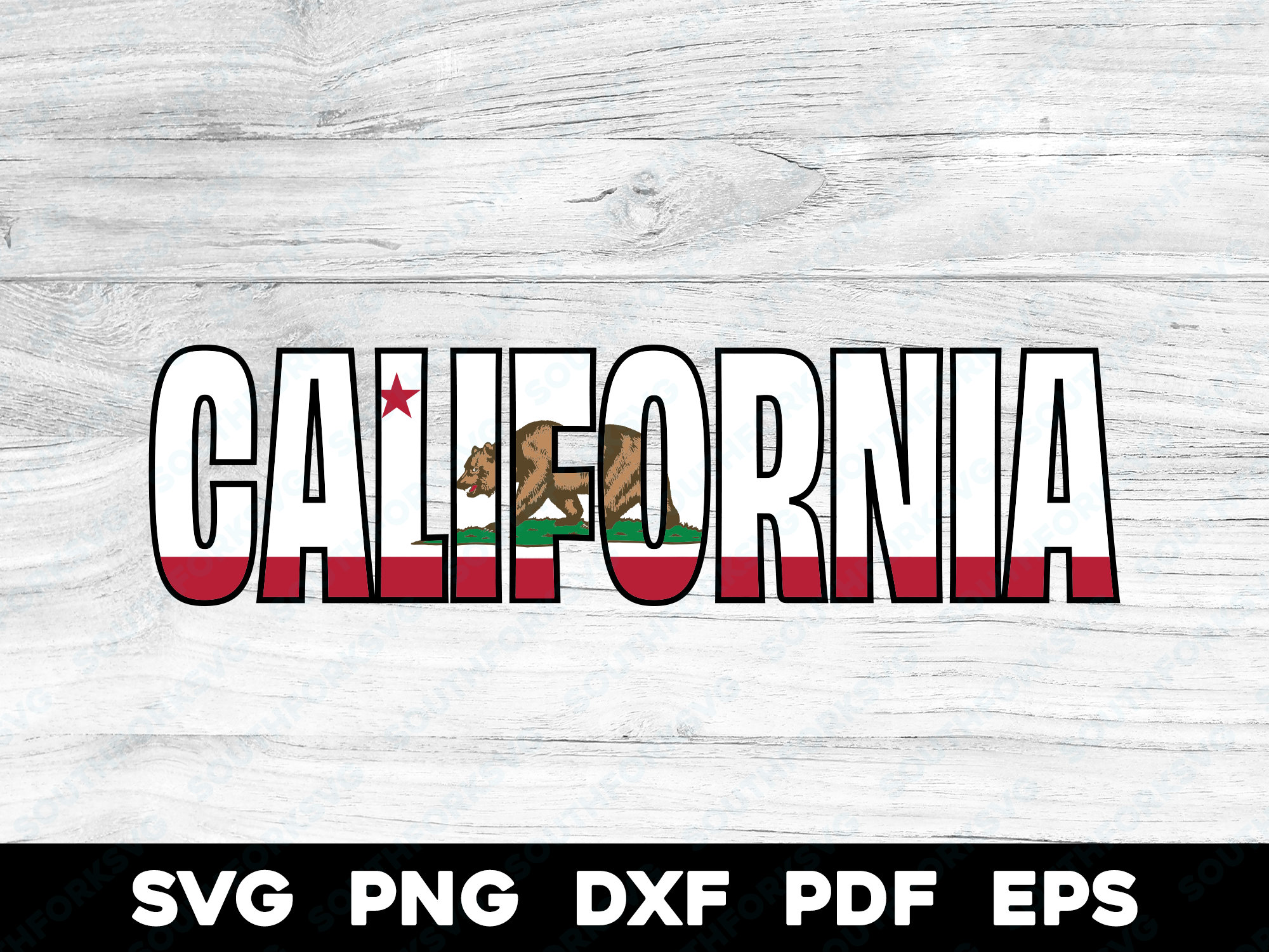 California State Flag Word Name | Svg Png Dxf Eps Pdf