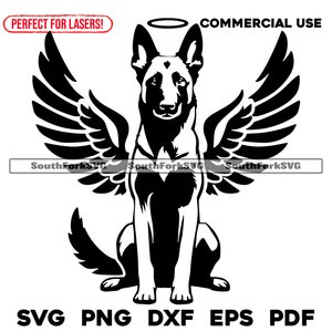 ベルギーマリノアの天使の羽のハロー svg png dxf eps pdf | ベクターグラフィックカットファイルレーザークリップアート | インスタントデジタルダウンロード商用利用