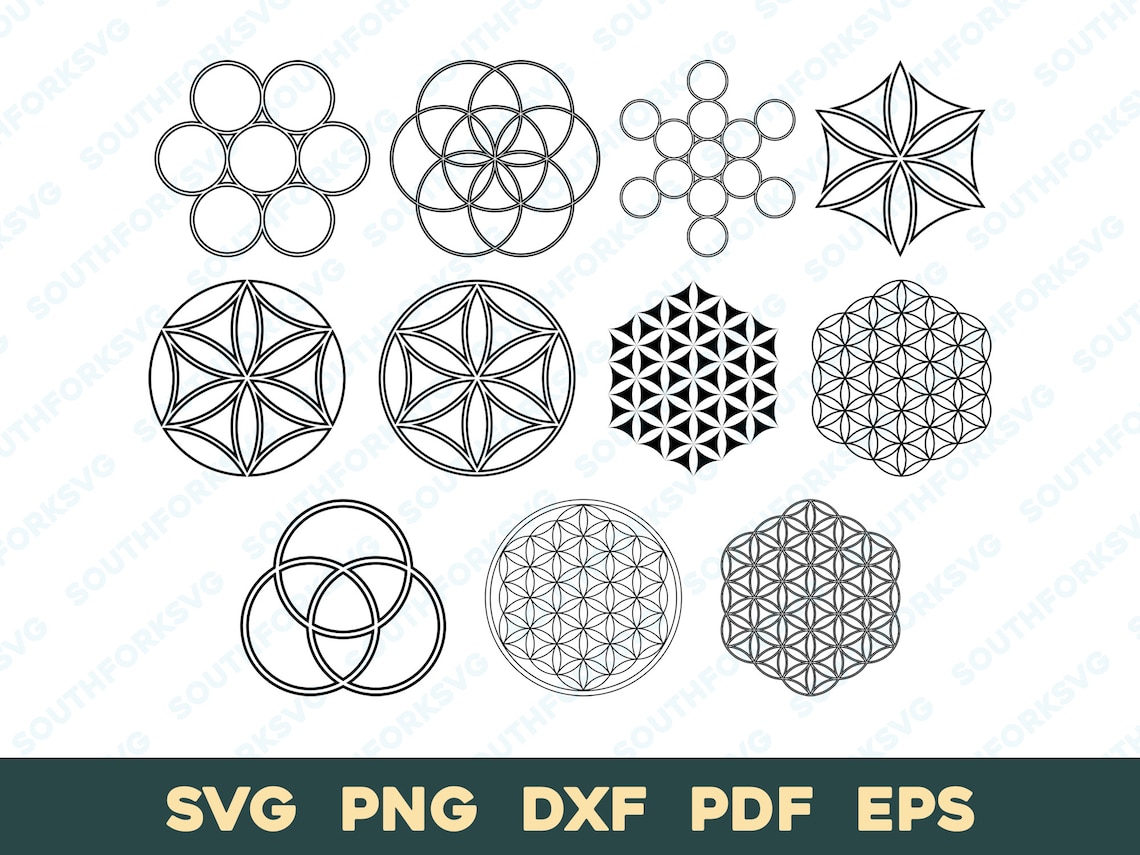 Sacred Geometry Bundle 2 | Svg Png Dxf Eps Pdf | Graphic Design Cut ...