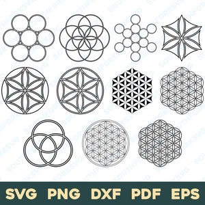Heilige Geometrie Bundle 2 | svg png dxf eps pdf | Grafikdesign cut print laser graviert Dateien | sofortiger digitaler Download kommerzielle Nutzung