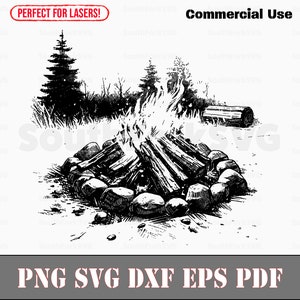 Campfire Laser Engrave Files svg png dxf eps pdf vector graphic design cut print dye sub laser engrave cnc digital files commercial use