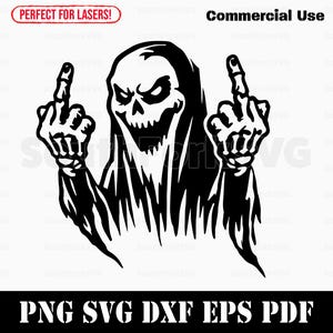 Ghost Ghoul Mittelfinger svg png dxf eps pdf | Lasergravur geschnitten Druckdateien Vektorgrafik Clip Art | sofort download für kommerzielle Nutzung
