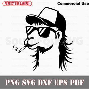 Cappello da camionista Llama Mullet svg png dxf eps pdf / grafica vettoriale design taglio stampa dye sub laser incisione cnc file digitali uso commerciale