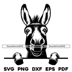 Gluren ezel svg png dxf eps pdf | transparant vector grafisch ontwerp gesneden print kleurstof sub laser graveerbestanden commercieel gebruik