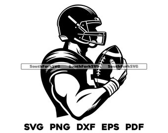 フットボール選手デザインファイル 2 | svg png dxf eps pdf | 透明グラフィックデザインカットプリントダイサブレーザー彫刻CNCファイル商用利用