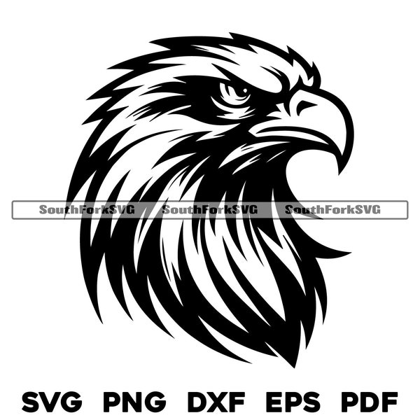 Hawk Head Middle High School Sports Team Mascot svg png dxf eps pdf | vector graphics design cut print dye sub laser digital files
