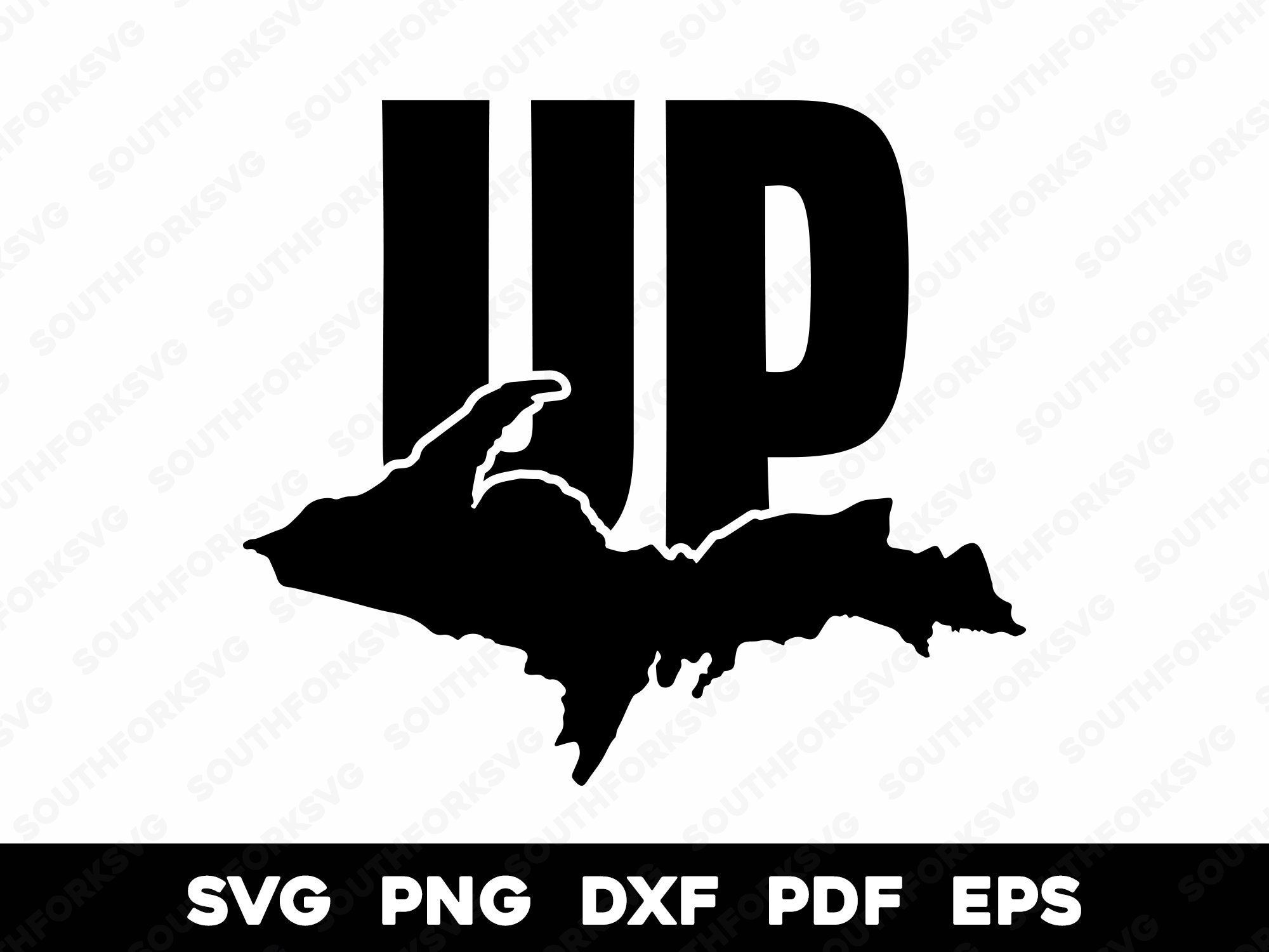 UP Upper Peninsula Michigan MI Silhouette Design | Svg Png Dxf Pdf Eps ...