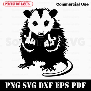 Opossum majeur svg png dxf eps pdf | Fichiers d'impression découpés au laser, image vectorielle clipart | Téléchargement instantané, utilisation commerciale