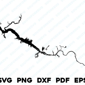 Wheeler Lake Alabama kaart vorm silhouet svg png dxf pdf eps vector grafisch ontwerp knippen gravure laser bestand afbeelding varen meer