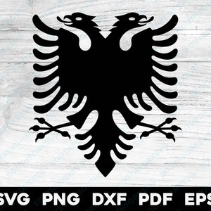 Vlag van Albanië tweekoppige adelaar | svg png dxf eps pdf | vector grafisch ontwerp gesneden print dye sub cnc laserbestanden