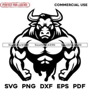 Mascota del equipo deportivo de la escuela secundaria Angry Bull Middle / svg png dxf eps pdf / diseño de gráficos vectoriales, corte, impresión, sublimación de tinta, archivos digitales láser