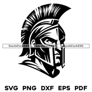 Spartan Head Middle High School Sports Team Mascot  | svg png dxf eps pdf | vector graphics design cut print dye sub laser digital files