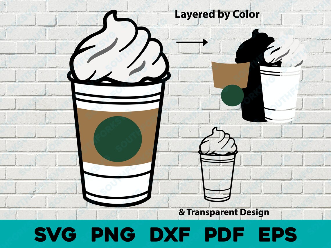 Coffee Cup Svg Png Dxf Pdf Eps Layered by Color Cut File Clip Art ...