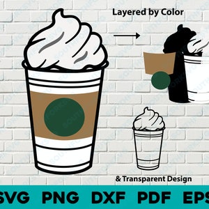 Coffee Cup svg png dxf pdf eps Layered by Color Cut File Clip Art Vector Graphic | Cooking Chef Kitchen Food Date Cute Simple Food Icon