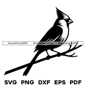 Einfaches Kardinalvogel Design | svg png dxf eps pdf | Vektorgrafik Datei Laser Clip Art schneiden | sofortiger digitaler Download kommerzielle Nutzung