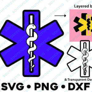 Ambulance Symbol Star of Life emt SVG PNG DXF clipart transparent vector graphic design cut file silhouette nurse doctor first responder