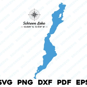 Schroon Lake New York Form Silhouette svg png dxf pdf eps Vektorgrafik Schnitt Gravur Laser-Datei Bild Boot See Haus
