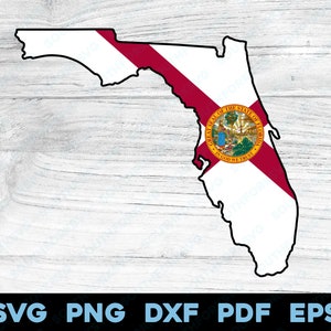 Floride, forme avec drapeau 1 | svg png dxf eps pdf | Fichiers numériques cnc laser transparent découpés pour impression graphique vectoriel