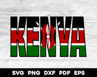 Kenya Kenyan Flag Name Design 2 | svg png dxf eps pdf | Layered by color vector graphic design cut print dye sub laser digital files