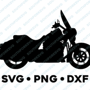 Moto Silhouette SVG PNG DXF Taglia File Design Vector Biker Cruiser King Touring Softail Dual Sport Chopper Moto uso commerciale